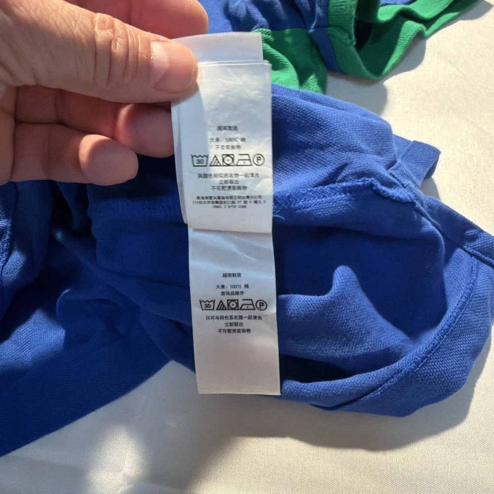 Polo Ralph Lauren Golf Shirt Mens‎ Large Blue Green Custom Slim Fit Big Pony #3